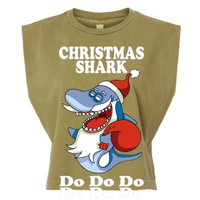 Christmas Santa Shark Do Do Do Garment-Dyed Women's Muscle Tee