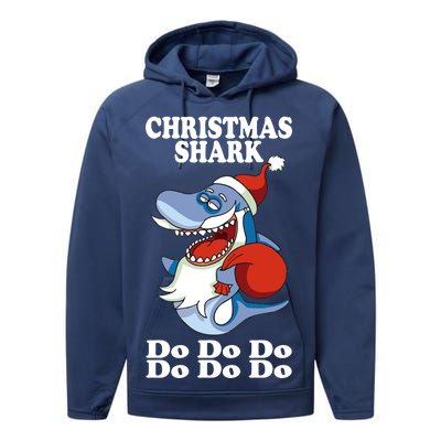 Christmas Santa Shark Do Do Do Performance Fleece Hoodie