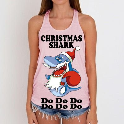 Christmas Santa Shark Do Do Do Women's Knotted Racerback Tank