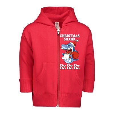 Christmas Santa Shark Do Do Do Toddler Zip Fleece Hoodie