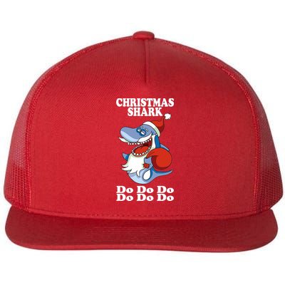 Christmas Santa Shark Do Do Do Flat Bill Trucker Hat