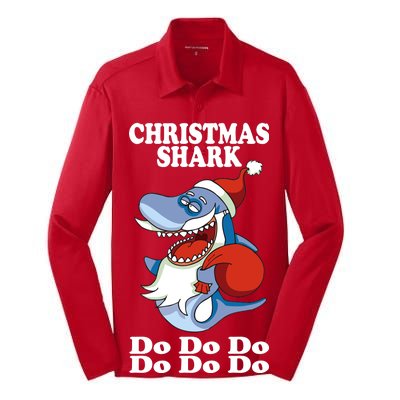 Christmas Santa Shark Do Do Do Silk Touch Performance Long Sleeve Polo