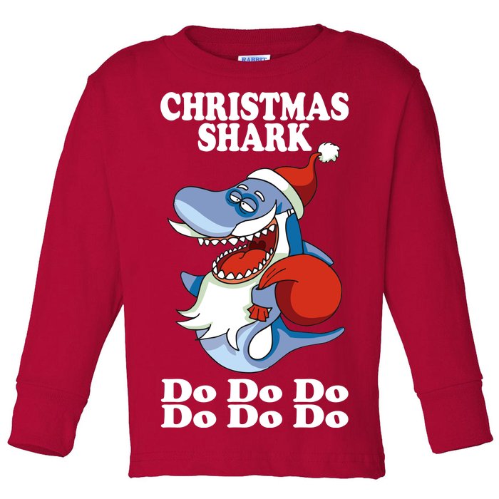 Christmas Santa Shark Do Do Do Toddler Long Sleeve Shirt