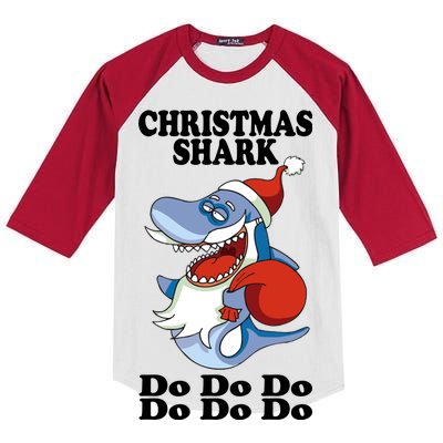 Christmas Santa Shark Do Do Do Kids Colorblock Raglan Jersey