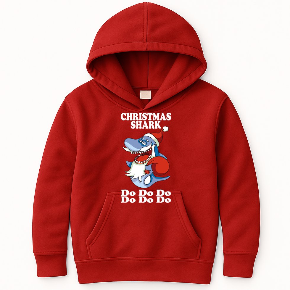 Christmas Santa Shark Do Do Do Kids Hoodie