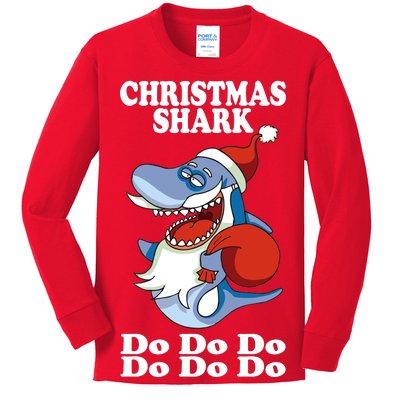 Christmas Santa Shark Do Do Do Kids Long Sleeve Shirt