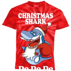 Christmas Santa Shark Do Do Do Kids Tie-Dye T-Shirt