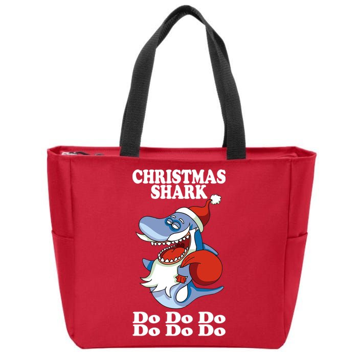 Christmas Santa Shark Do Do Do Zip Tote Bag