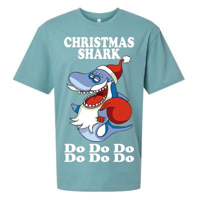 Christmas Santa Shark Do Do Do Sueded Cloud Jersey T-Shirt