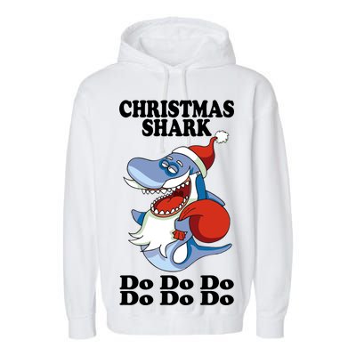 Christmas Santa Shark Do Do Do Garment-Dyed Fleece Hoodie