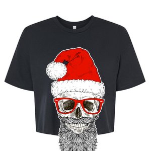 Christmas Santa Skull Bella+Canvas Jersey Crop Tee