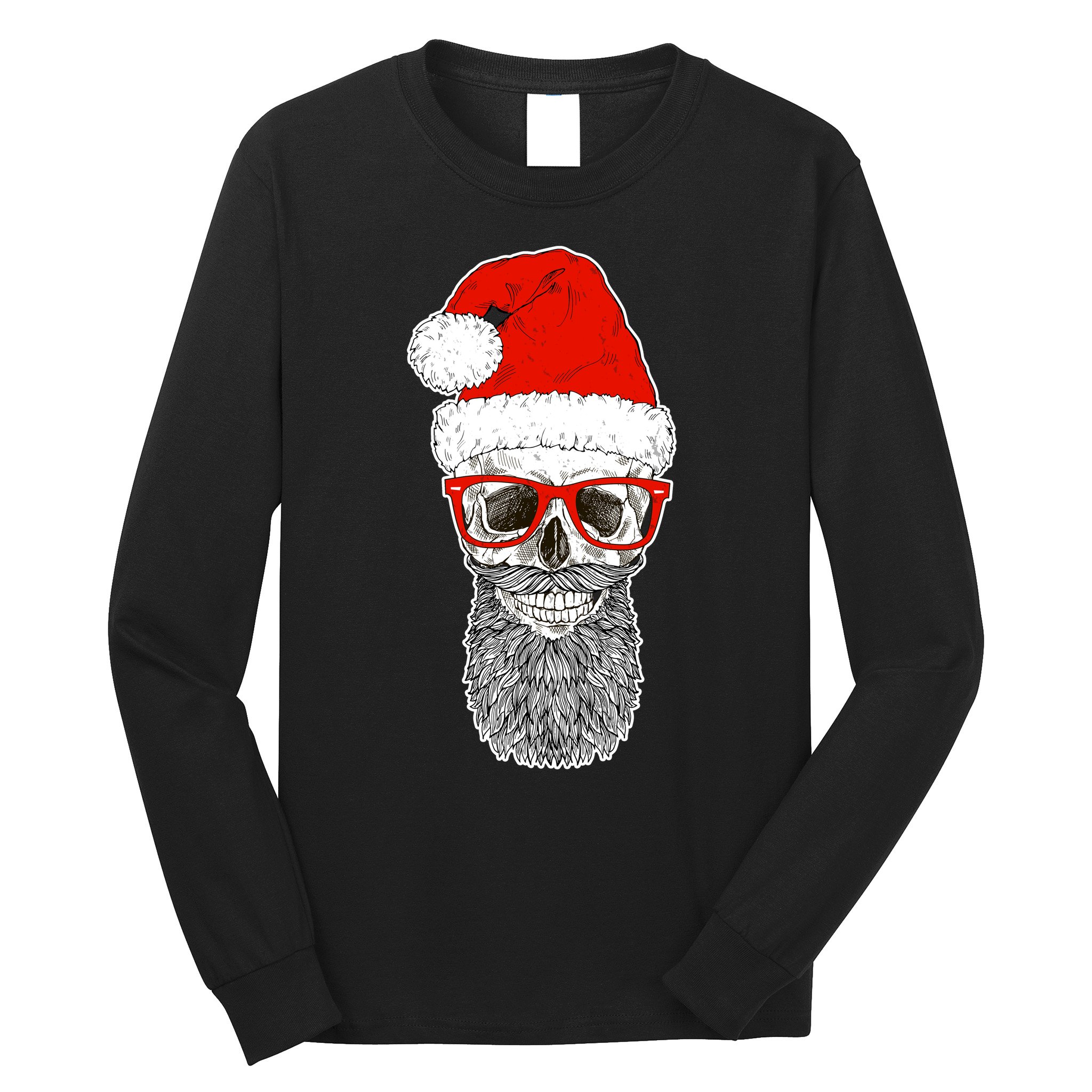 Christmas Santa Skull Long Sleeve Shirt