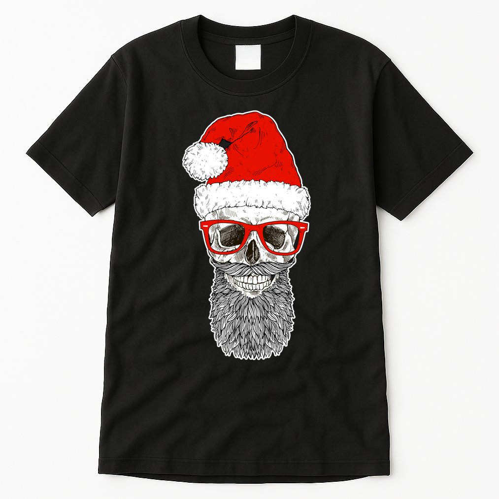 Christmas Santa Skull Tall T-Shirt