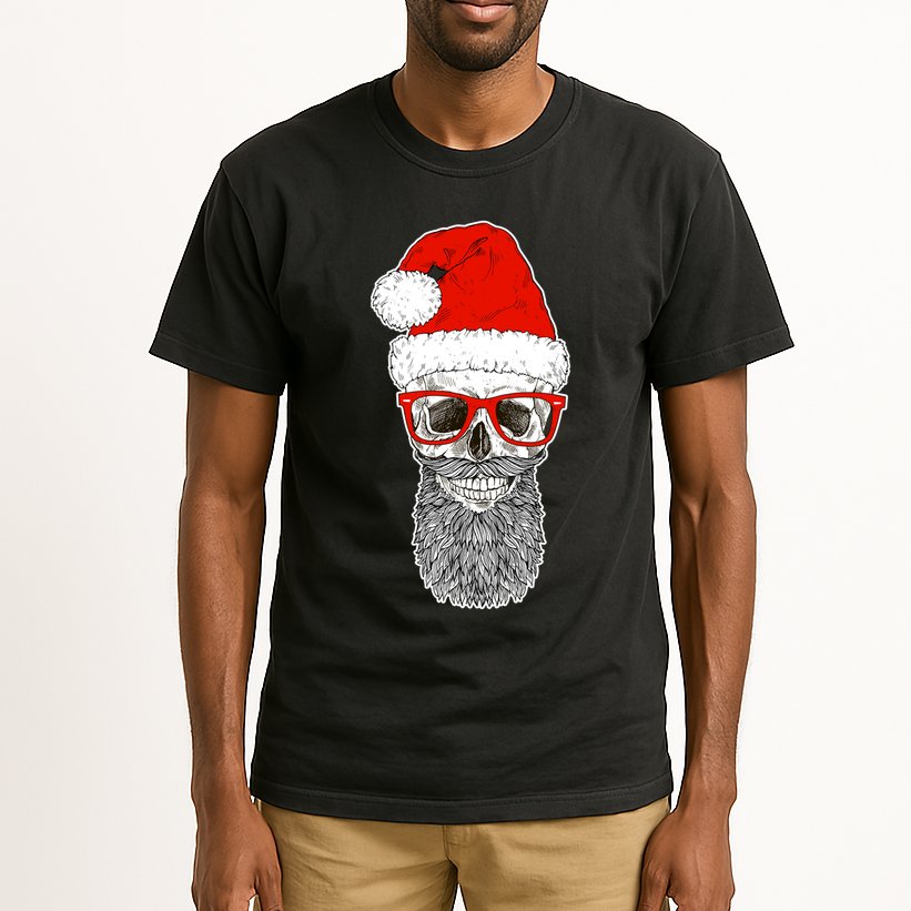 Christmas Santa Skull Tall T-Shirt