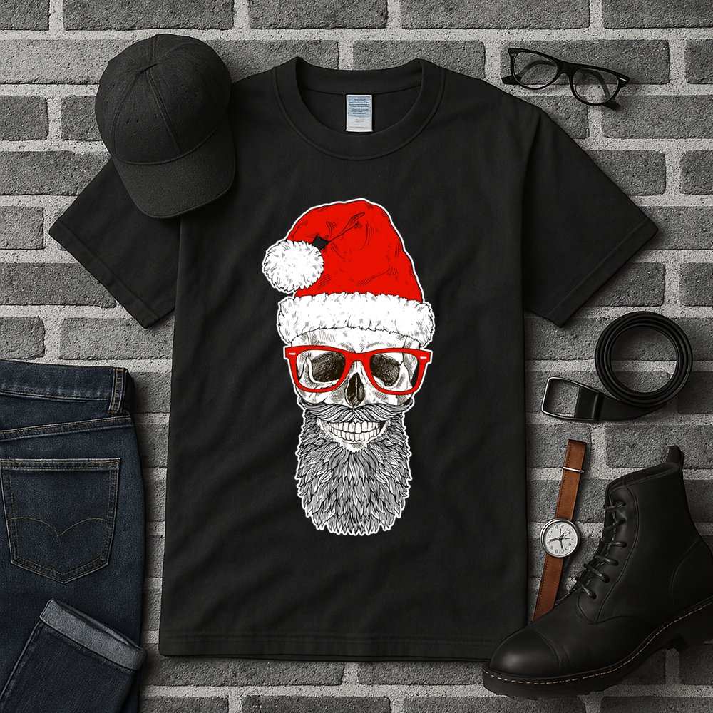 Christmas Santa Skull Tall T-Shirt