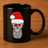 Christmas Santa Skull 11oz C Handle Ceramic Mug