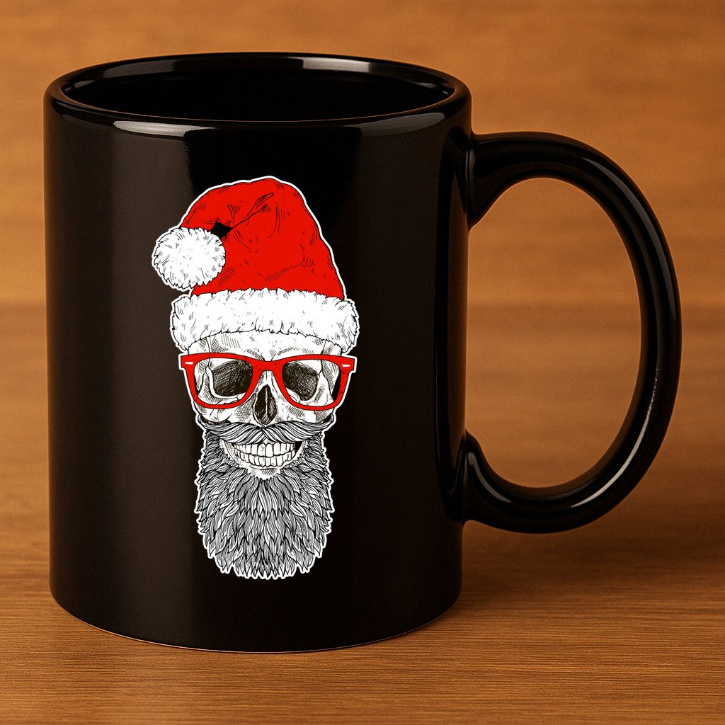 Christmas Santa Skull 11oz C Handle Ceramic Mug