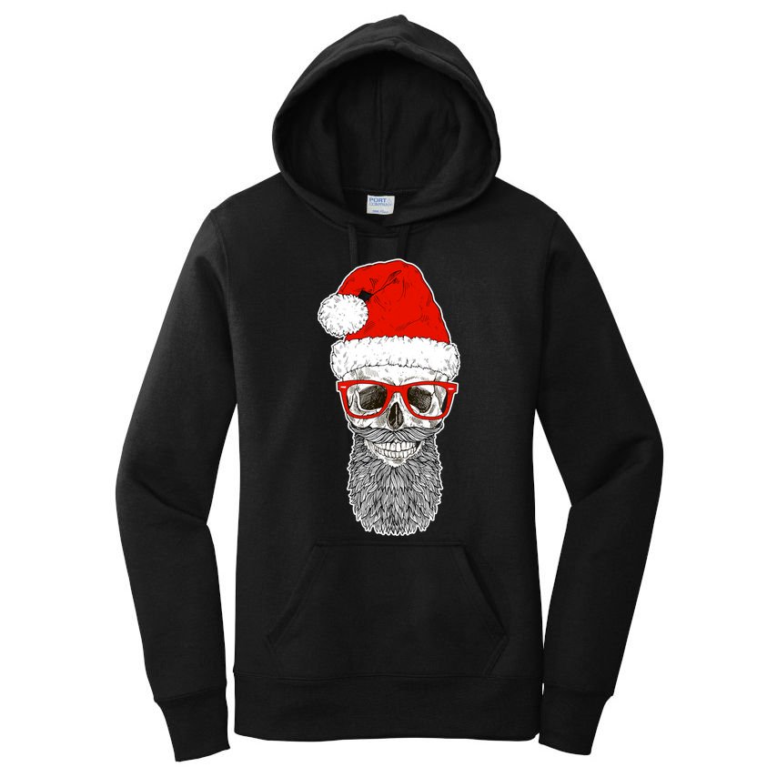 Christmas Santa Skull Women's Pullover Hoodie