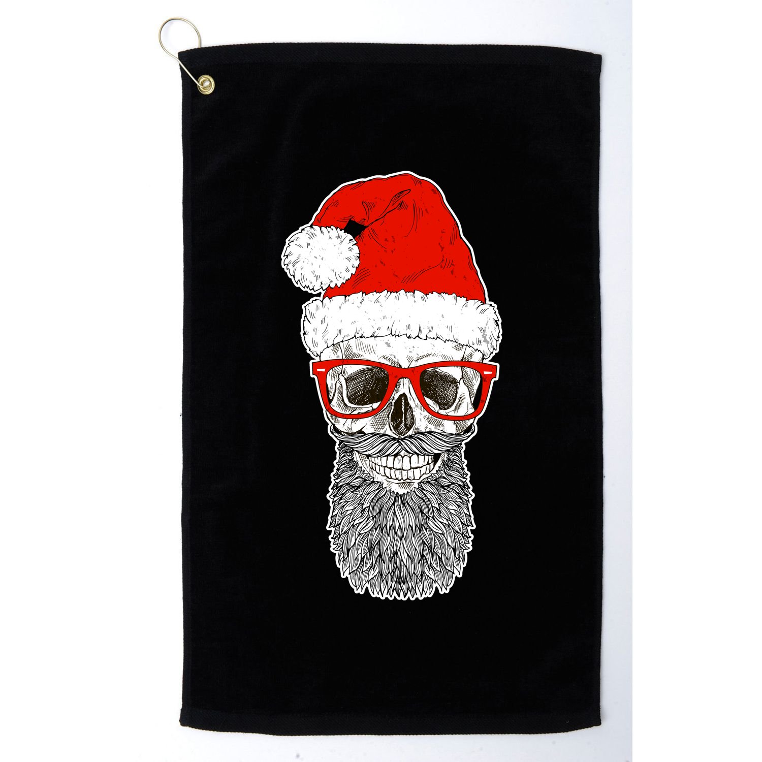 Christmas Santa Skull Golf Towel