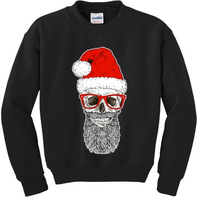 Christmas Santa Skull Kids Sweatshirt