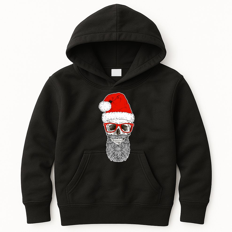 Christmas Santa Skull Kids Hoodie