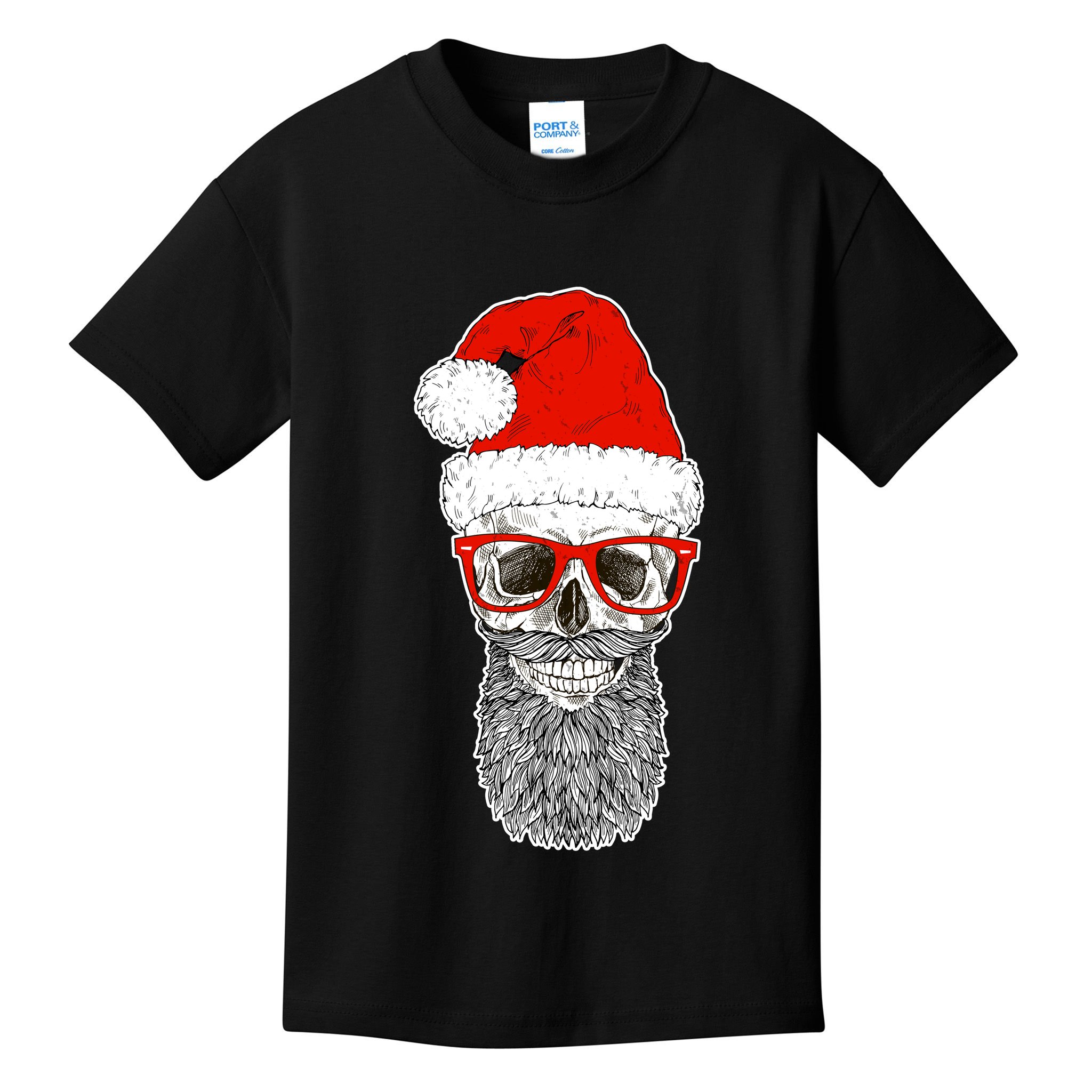 Christmas Santa Skull Kids T-Shirt