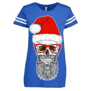 Christmas Santa Skull Enza Ladies Jersey Football T-Shirt