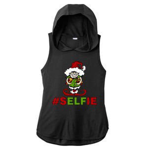 Christmas #Selfie Elf Ladies PosiCharge Tri-Blend Wicking Draft Hoodie Tank