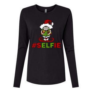 Christmas #Selfie Elf Womens Cotton Relaxed Long Sleeve T-Shirt