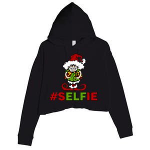 Christmas #Selfie Elf Crop Fleece Hoodie