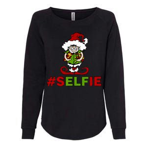 Christmas #Selfie Elf Womens California Wash Sweatshirt