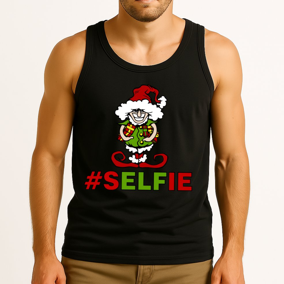Christmas #Selfie Elf Tank Top