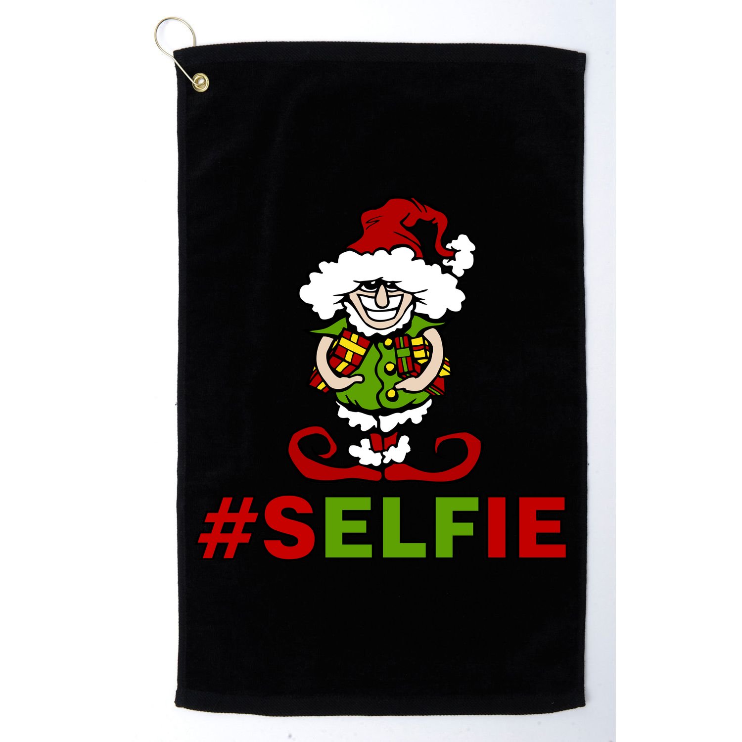 Christmas #Selfie Elf Golf Towel