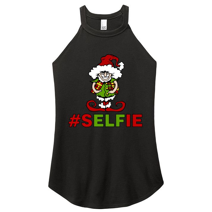 Christmas #Selfie Elf Women's Perfect Tri Rocker Tank