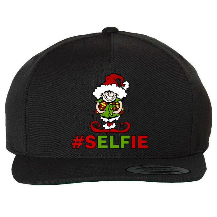 Christmas #Selfie Elf Wool Snapback Cap