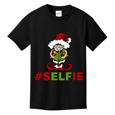 Christmas #Selfie Elf Kids T-Shirt