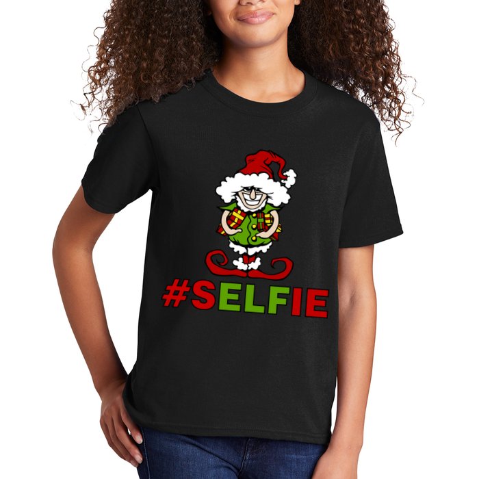 Christmas #Selfie Elf Kids T-Shirt