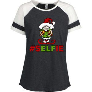 Christmas #Selfie Elf Enza Ladies Jersey Colorblock Tee