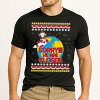 Christmas Sorry We Are Closed Santa On Rocket Quarantined Earth Cooling Performance Crew T-Shirt