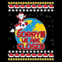 Christmas Sorry We Are Closed Santa On Rocket Quarantined Earth Cooling Performance Crew T-Shirt