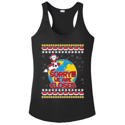 Christmas Sorry We Are Closed Santa On Rocket Quarantined Earth Ladies PosiCharge Competitor Racerback Tank