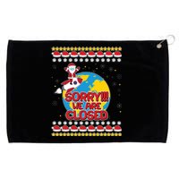 Christmas Sorry We Are Closed Santa On Rocket Quarantined Earth Grommeted Golf Towel