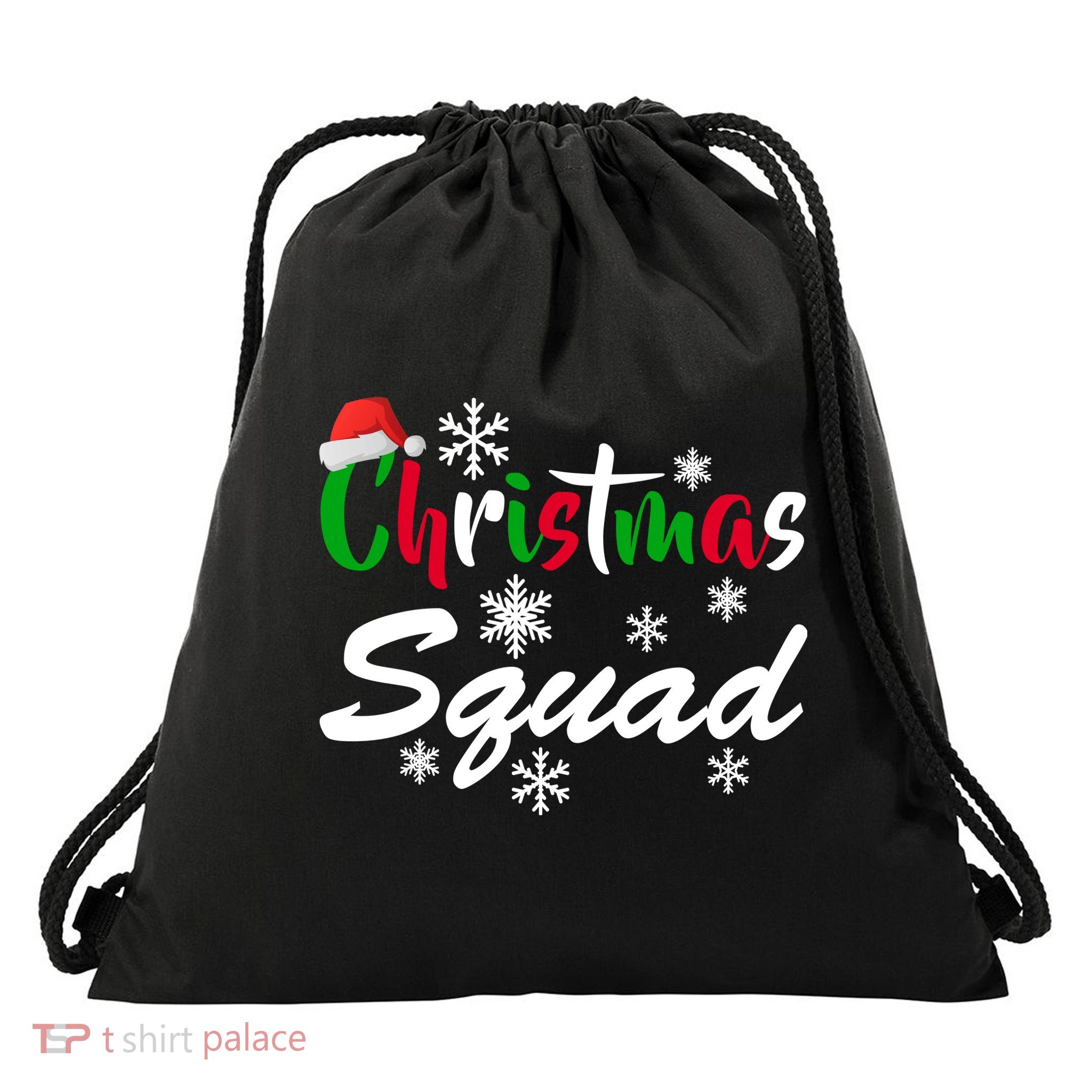 Christmas Squad Funny Drawstring Bag