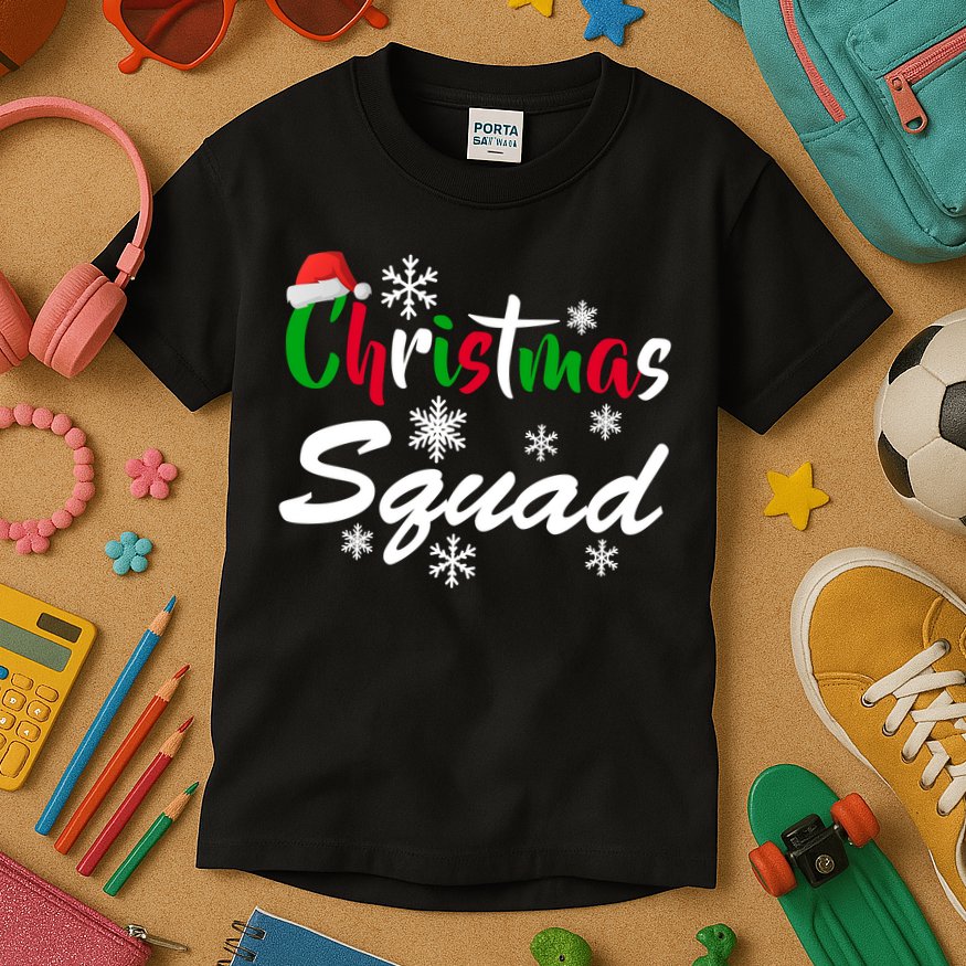 Christmas Squad Funny Kids T-Shirt