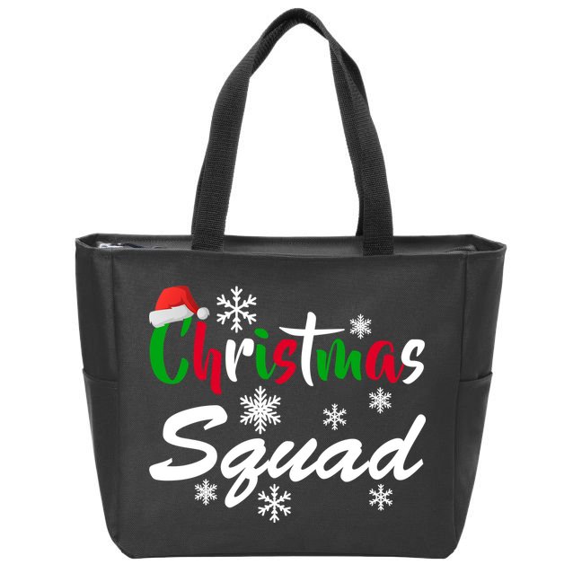 Christmas Squad Funny Zip Tote Bag