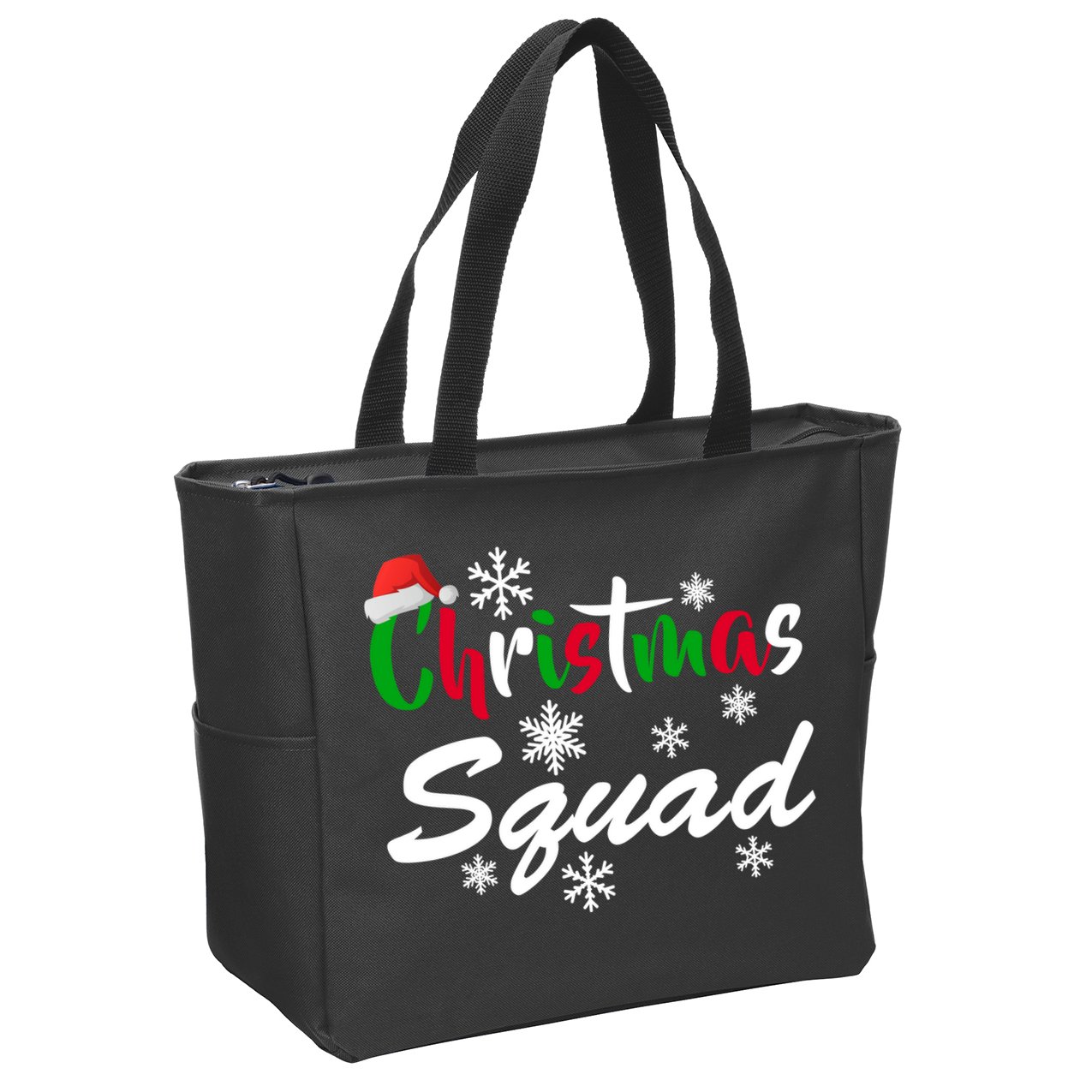 Christmas Squad Funny Zip Tote Bag