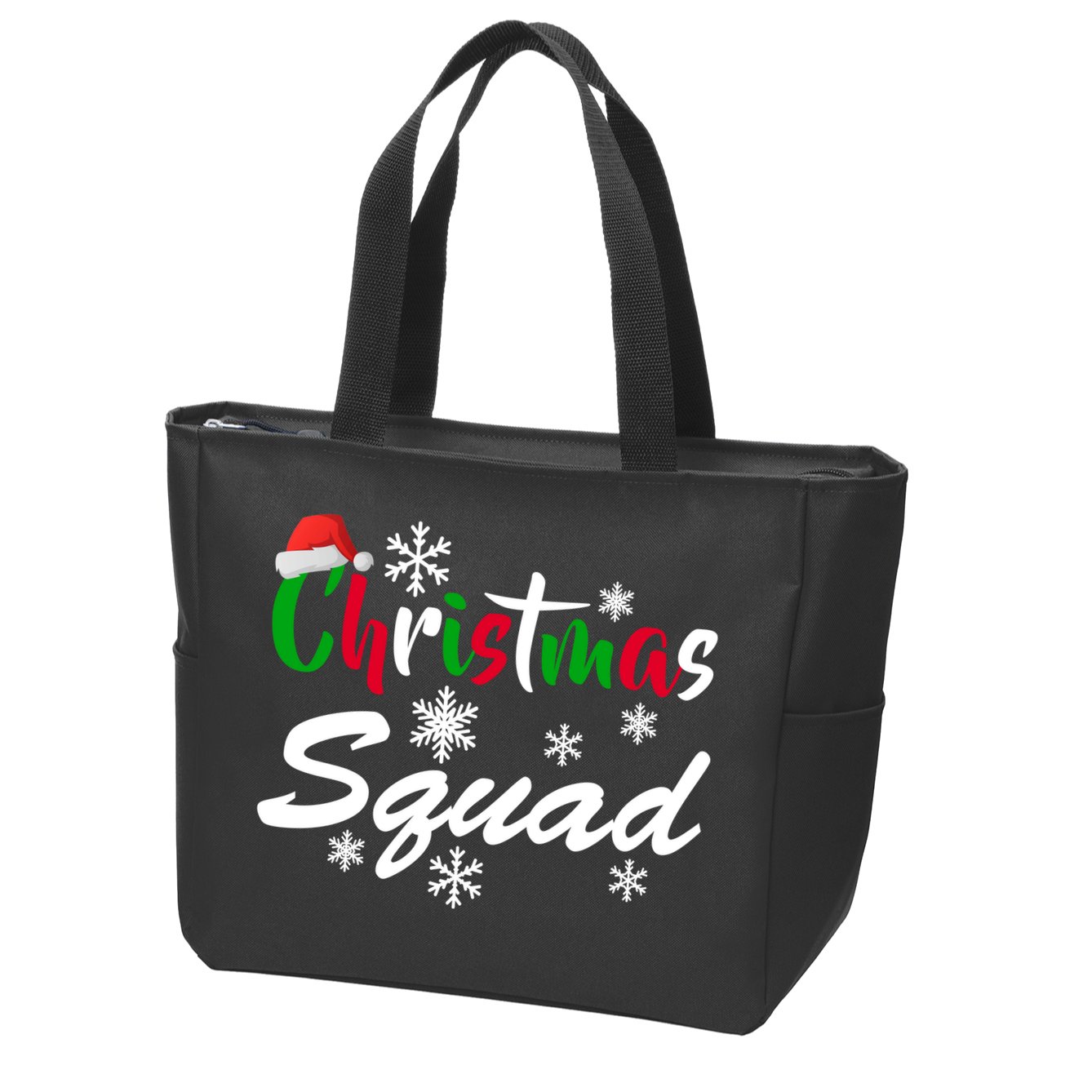 Christmas Squad Funny Zip Tote Bag