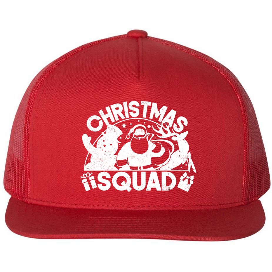 Christmas Squad Matching Family Christmas Flat Bill Trucker Hat