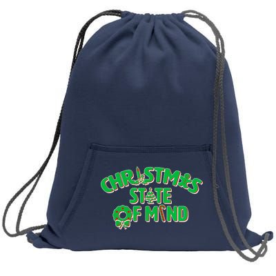 Christmas State of Mind Sweatshirt Cinch Pack Bag