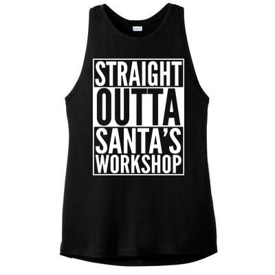 Christmas Straight Outta Santa's Workshop Ladies PosiCharge Tri-Blend Wicking Tank